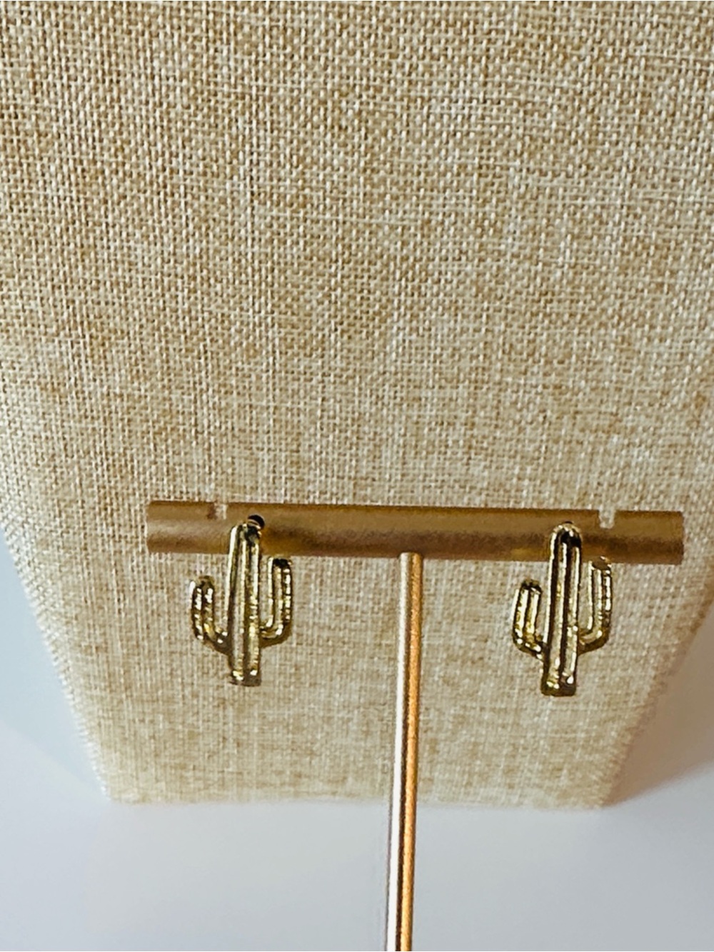 Fashion Jewelry Gold Cactus Stud Earrings